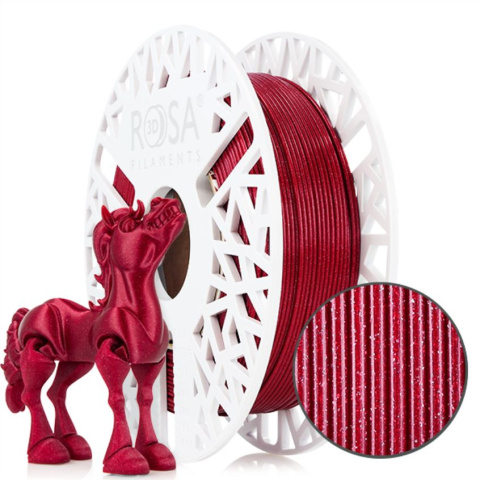 ROSA 3D Filaments PLA Galaxy 1,75mm 0,5kg Czerwony Brokatowy Red Wine