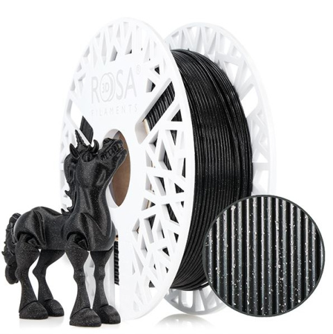 ROSA 3D Filaments PLA Galaxy 1,75mm 0,5kg Czarny Brokatowy Black