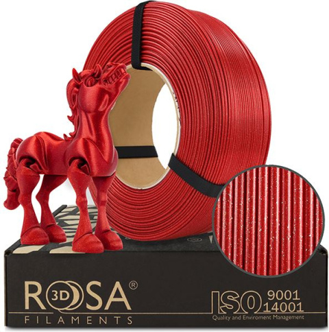 ROSA 3D Filaments Refill PLA Galaxy 1,75mm 1kg Czerwony Brokatowy Karmin Red